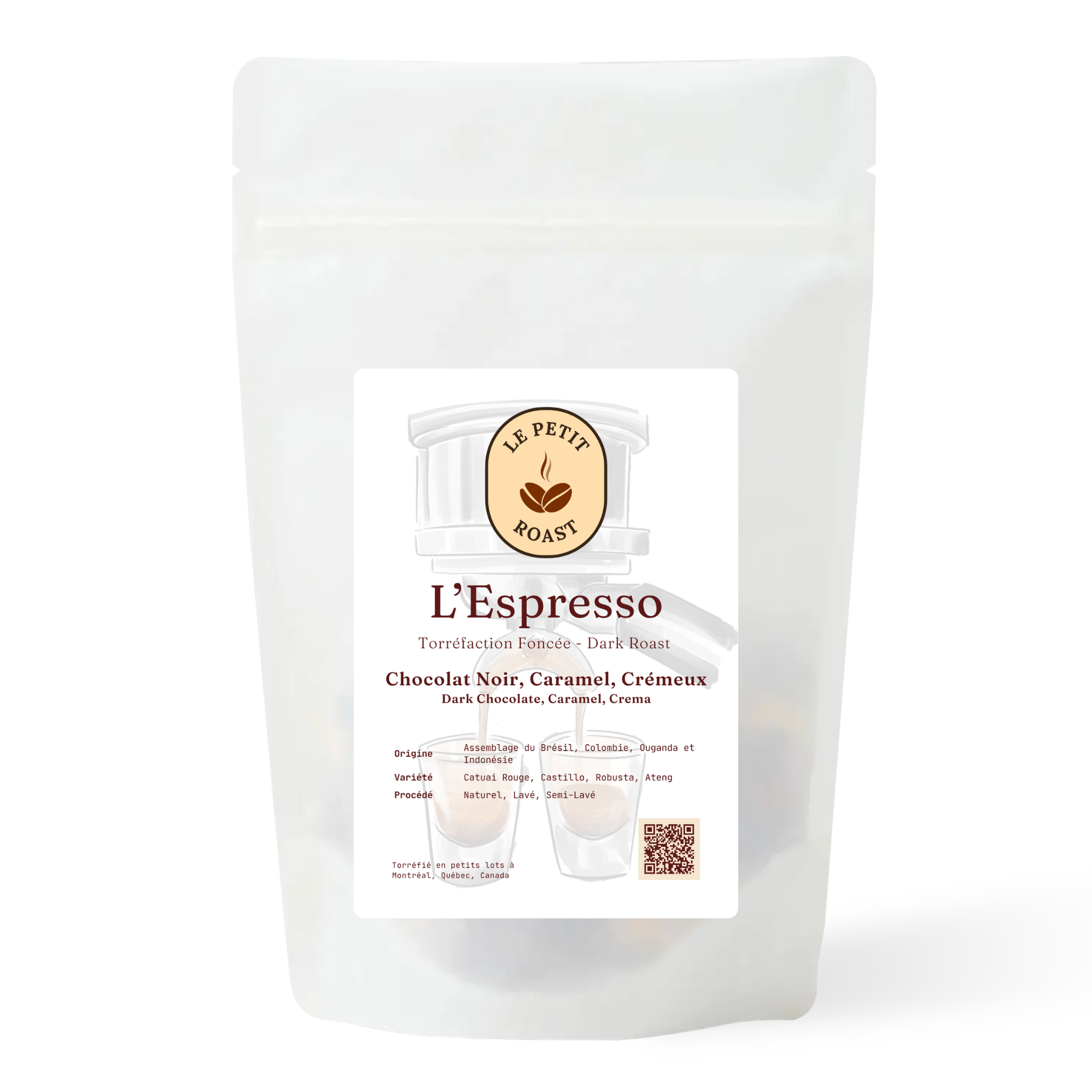 L'Espresso — dark-roast espresso blend coffee bag