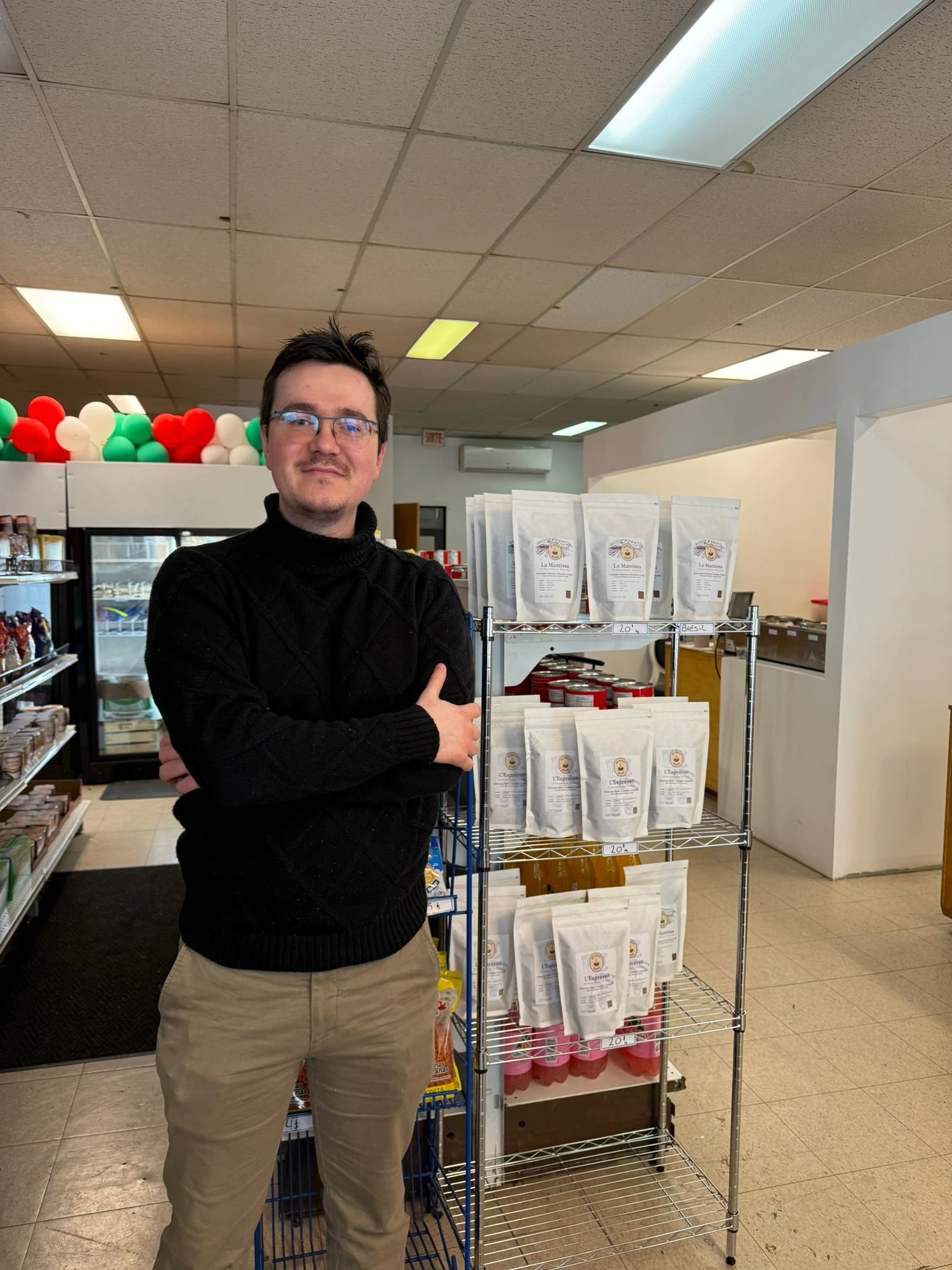 Thomas, founder of Le Petit Roast, at the roaster in Montreal